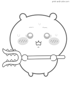 Chiikawa coloring page characters Chiikawa scared