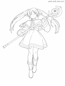 Frieren: Beyond Journey's End characters coloring page Frieren 