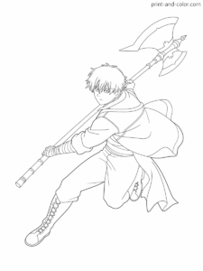 Frieren: Beyond Journey's End characters coloring page Stark