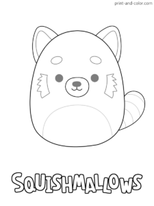Squishmallow Cici the Red Panda Coloring Page