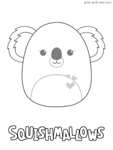 Squishmallow Cataleya the Koala Coloring Page