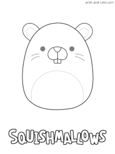 Squishmallow Chip the Beaver Coloring Page