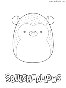 Squishmallow Hans the Hedgehog Coloring Page