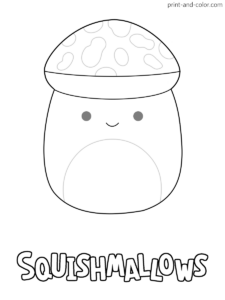Squishmallow Malcolm the Mushroom Coloring Page