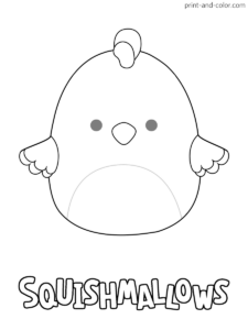 Squishmallow Charity the Chicken Coloring Page