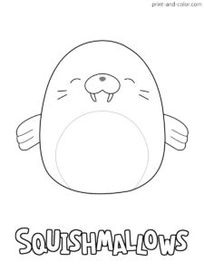 Squishmallow Bruce the Walrus Coloring Page