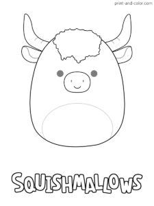 Squishmallow Shep the Bull Coloring Page