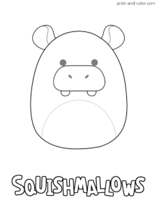 Squishmallow Benedict the Hippo Coloring Page
